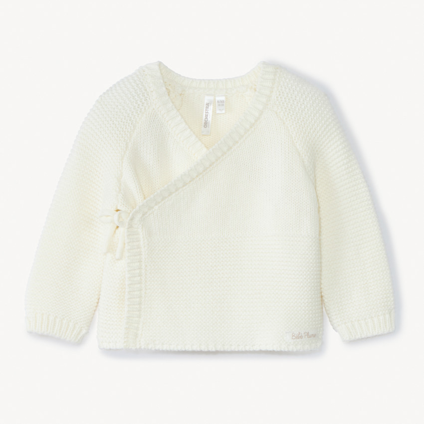 Chaqueta de punto efecto cruzado para bebé prematuro 