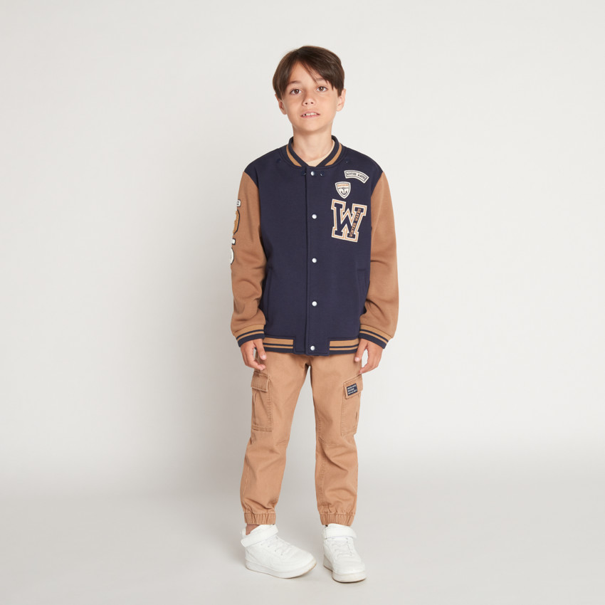 Chaqueta con capucha y cuello teddy con forro niño 