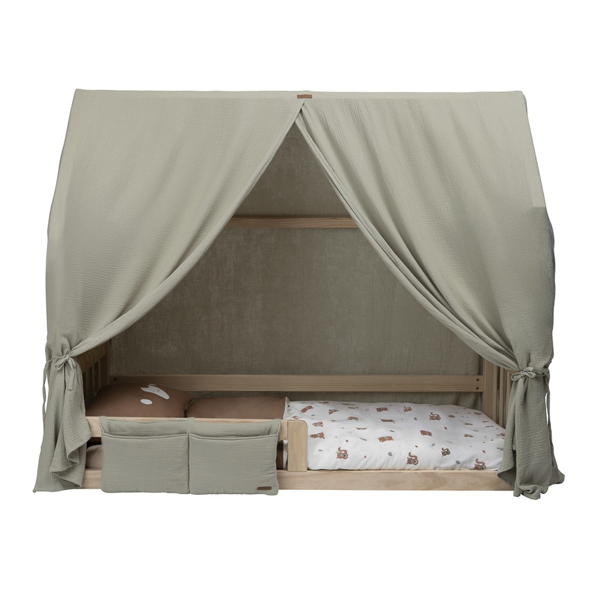 Bolsa de cama colgante de gasa verde 