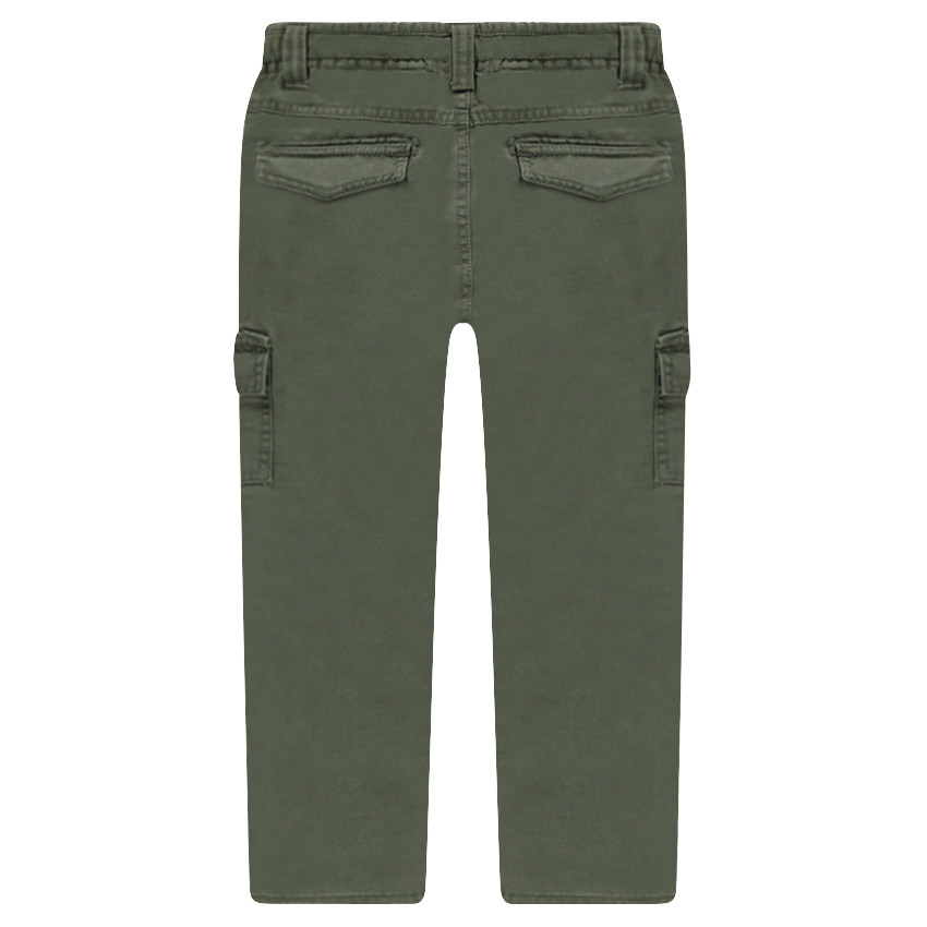 Pantalón liso con forro de punto y bolsillos 