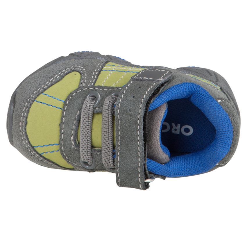 Zapatillas de deporte de caña baja con cordones con velcro de piel serraje 