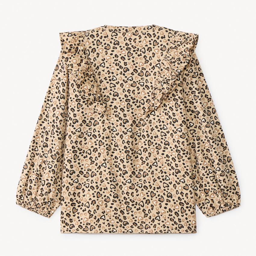Camisa de manga larga con estampado moteado de leopardo niña 