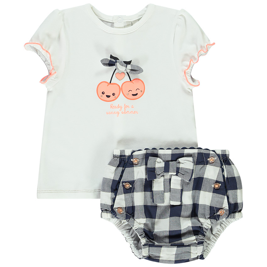 Ensemble t-shirt + bloomer pour bébé fille 
