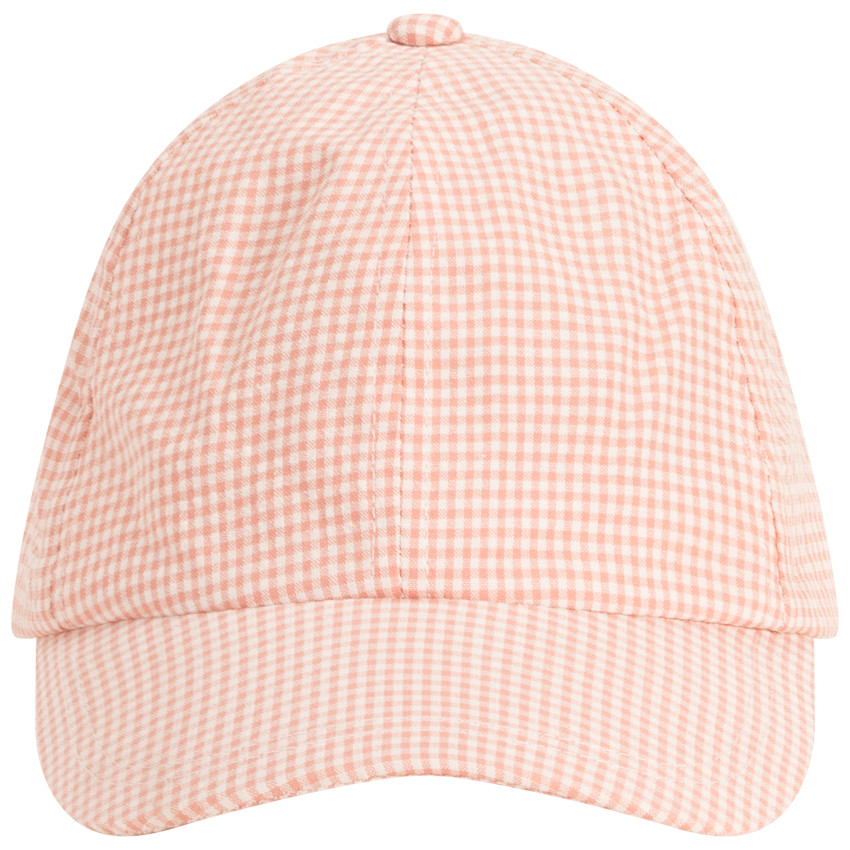 Gorra motivo vichy efecto nudo para bebé niña 
