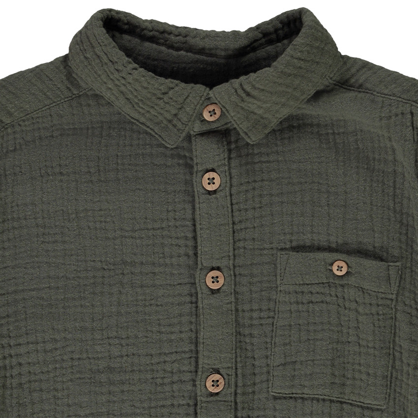 Camisa de manga larga de gasa de algodón para niño 