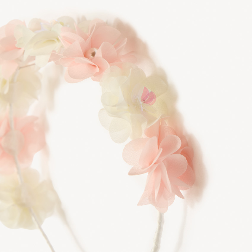 Diadema floral estilo corona de flores para niña 