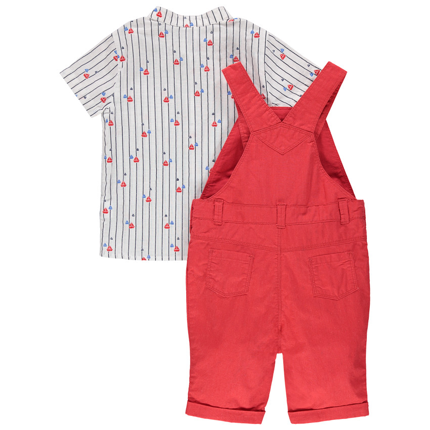 Conjunto camisa mangas cortas de rayas y Peto rouge  Additional Conjunto camisa mangas cortas de rayas y Peto rouge