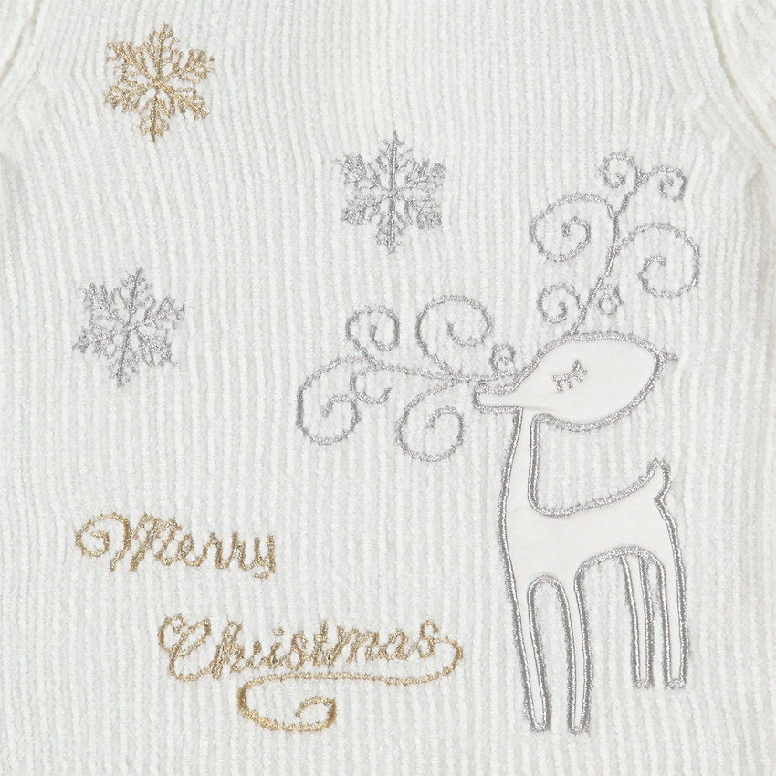 Jersey de punto de oruga con bordados de estilo navideño y plateados  Additional Jersey de punto de oruga con bordados de estilo navideño y plateados