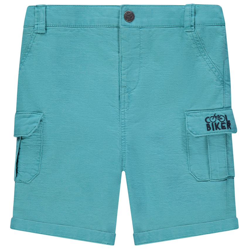 Bermudas cargo de tela azul 