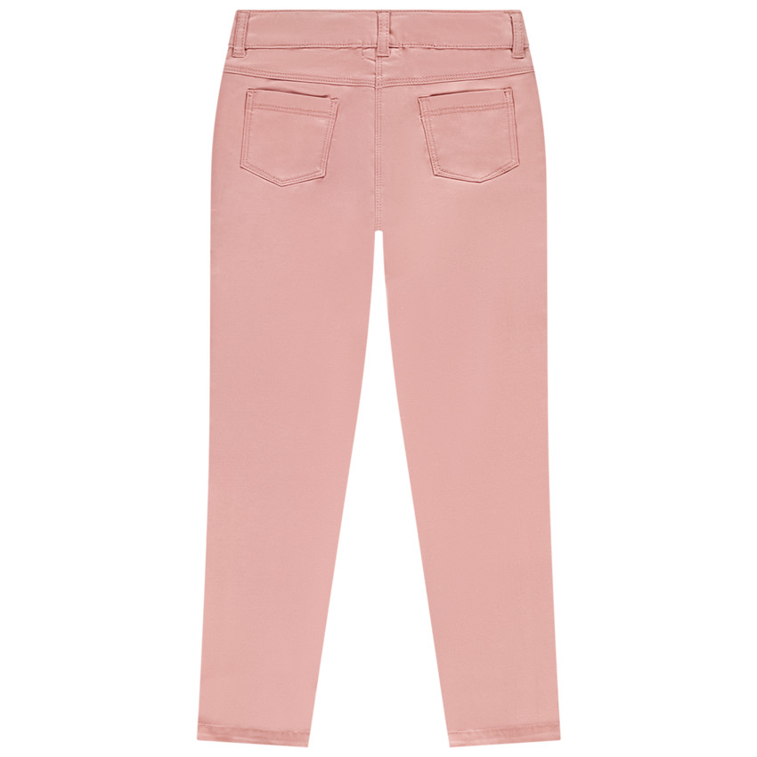 Pantalón slim en sarga lisa para niña 