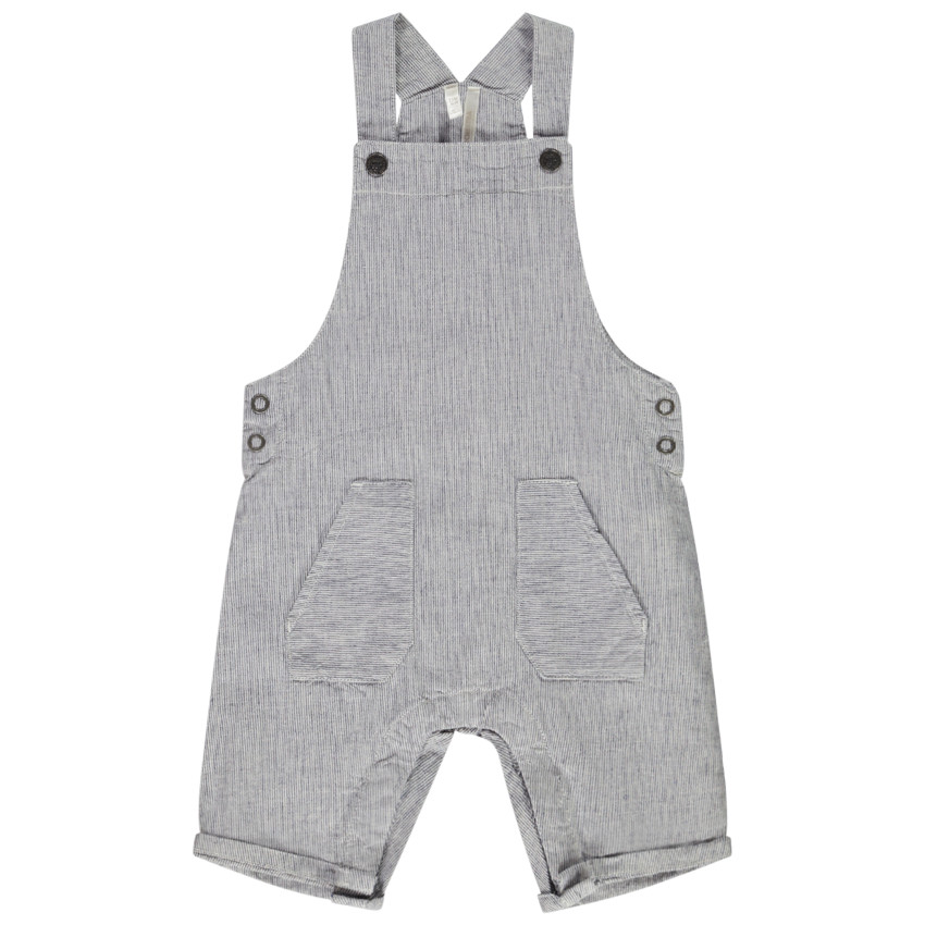 Pelele corto a rayas con bolsillos para bebé niño 