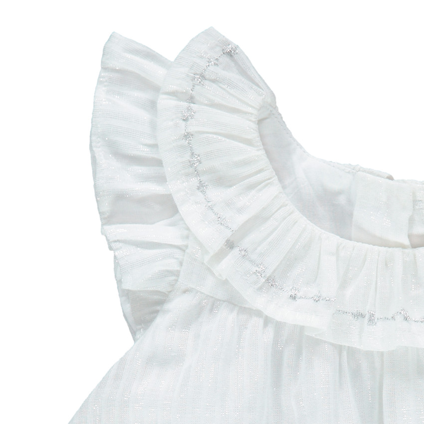 Conjunto de gala con vestido con volantes y bloomer a juego 