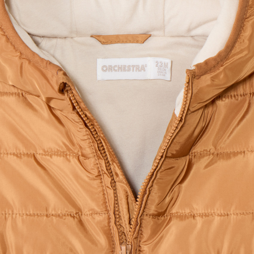 Veste ludique bi-matière à capuche pour bébé garçon 