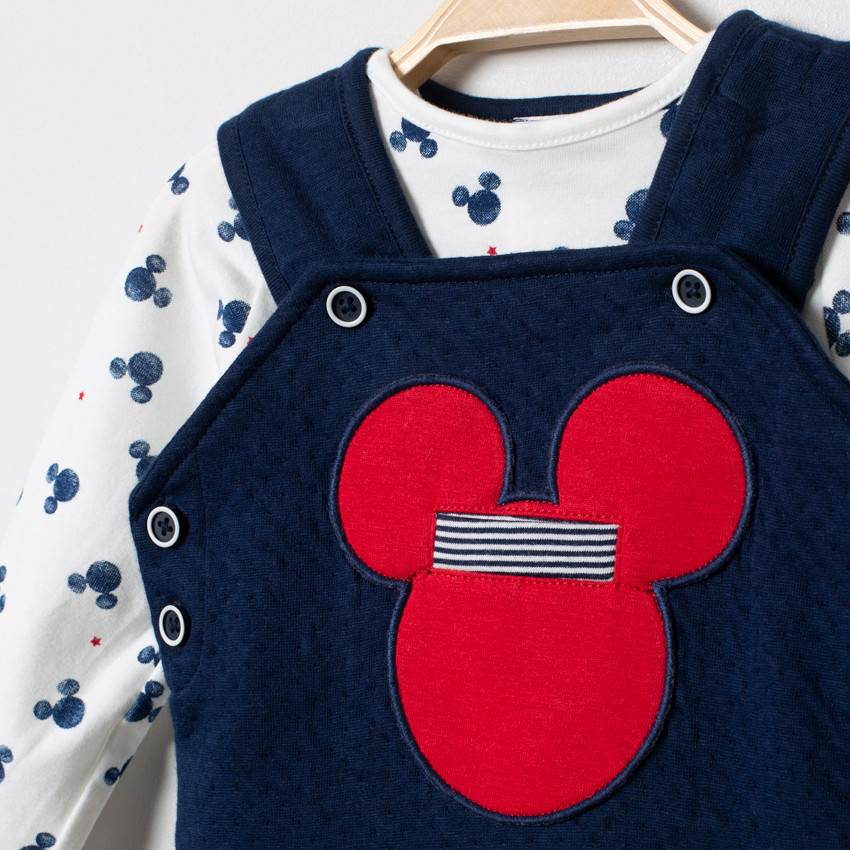 Ensemble salopette et t-shirt imprimés all-over Mickey Disney  