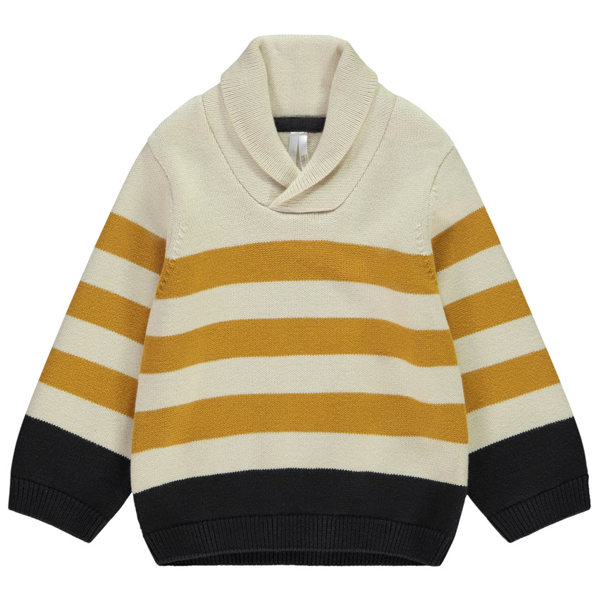 Jersey de rayas de manga larga con cuello cruzado para niño 