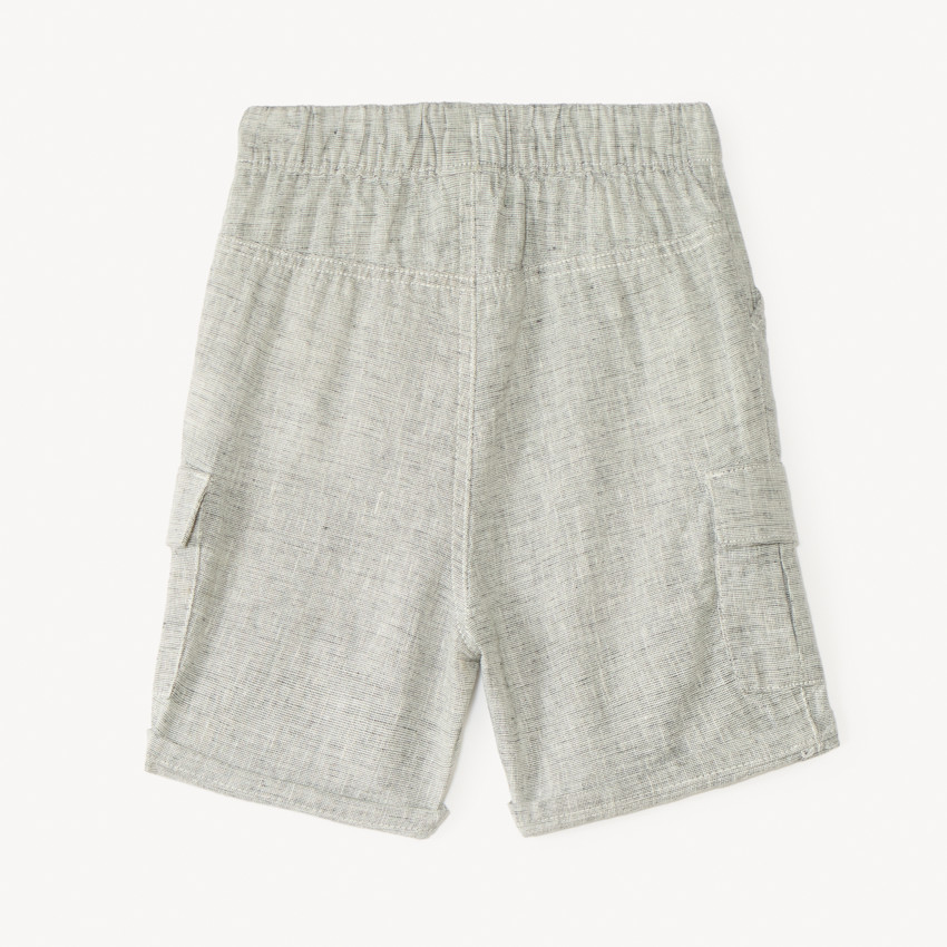 Bermudas de estilo cargo lisas de tela para bebé niño 