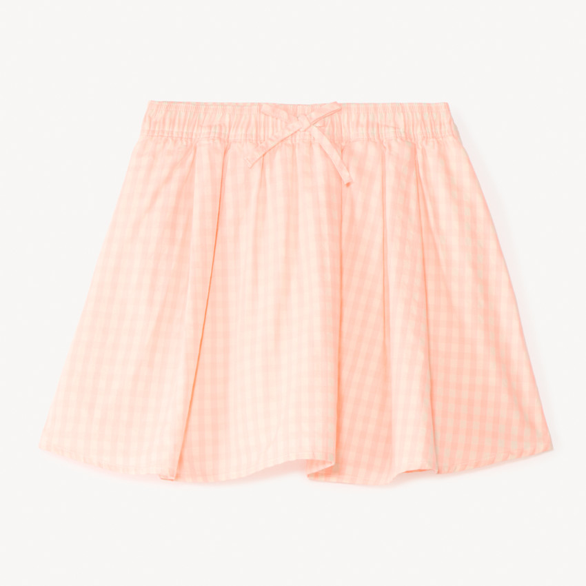 Falda corta de vichy con lazo para niña 