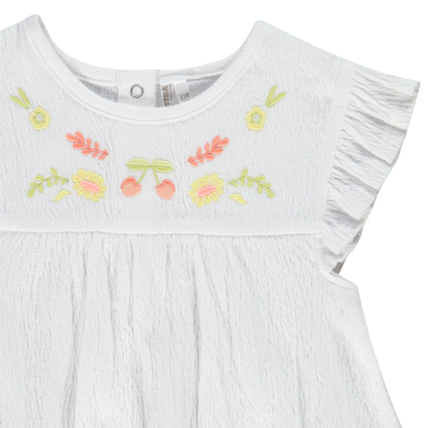 Túnica manga corta bordada para bebé niña 
