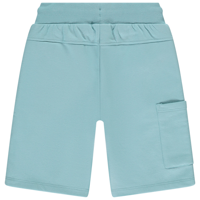 Bermuda de felpa lisa con estampado puff print para niño 