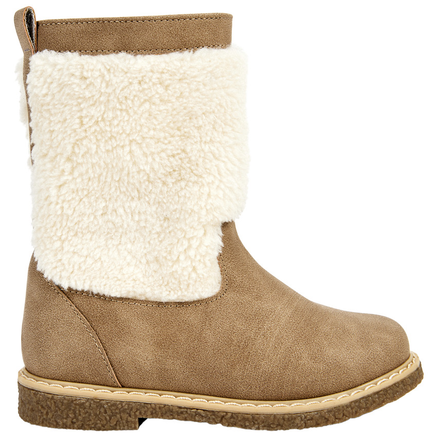 Botines beige con cremallera y forro suave para niña  Additional Botines beige con cremallera y forro suave para niña