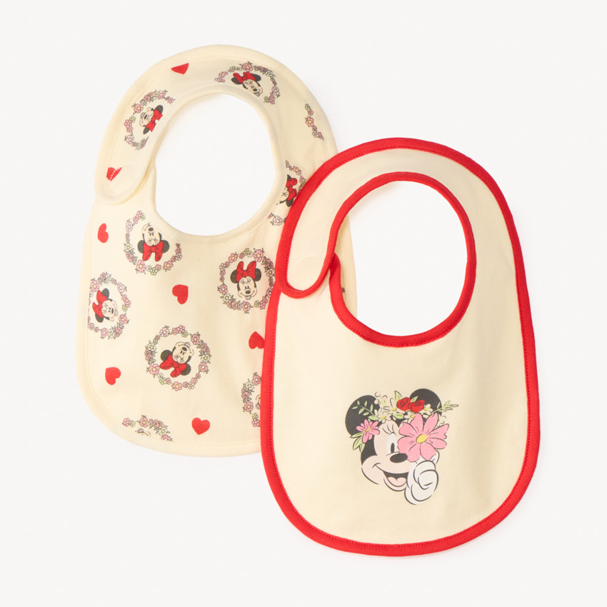Lote de 2 baberos Minnie Disney para niña bebé 