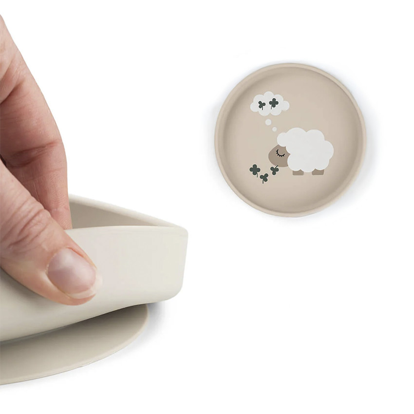 Plato silicona con ventosa para bebé Stick & Stay Tiny Farm arena 