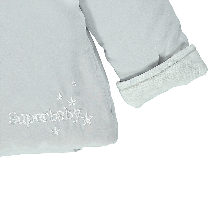 Parka de microfibra con capucha y forro de terciopelo 