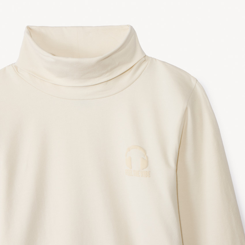 Lot de 2 sous-pulls à col roulé unis avec puff print pour garçon  