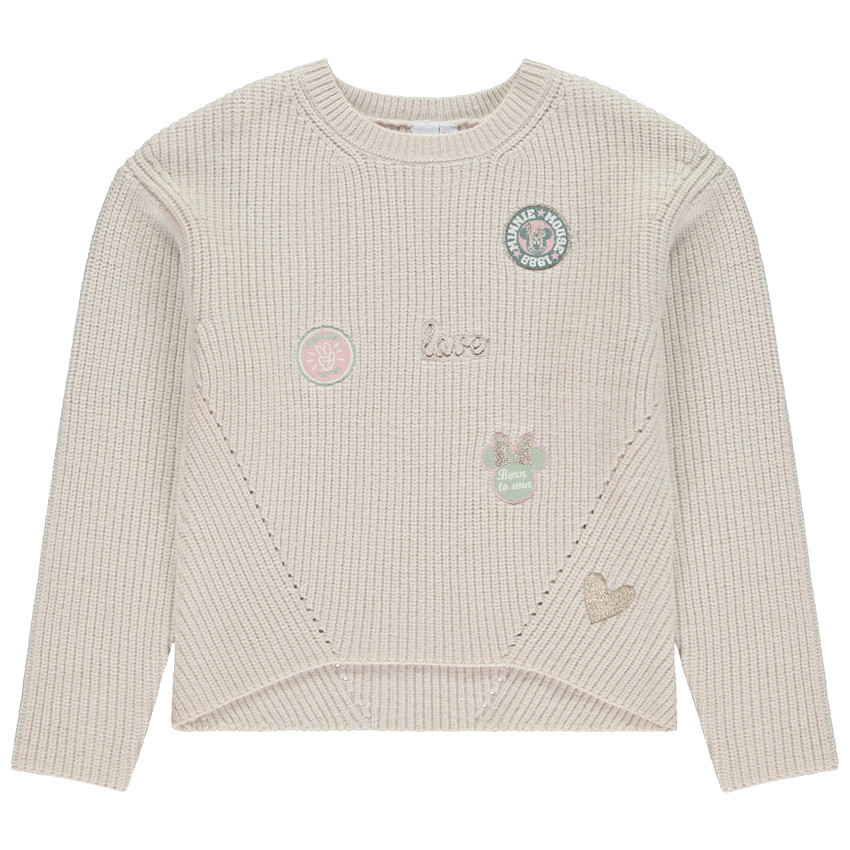 Jersey de punto con parches bordados de Minnie Disney para niña 