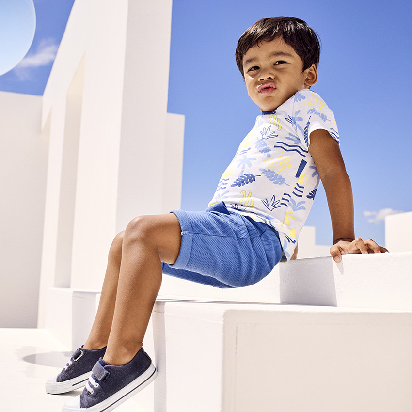 Conjunto de 2 piezas con camiseta estampada arty + short para bebé niño 