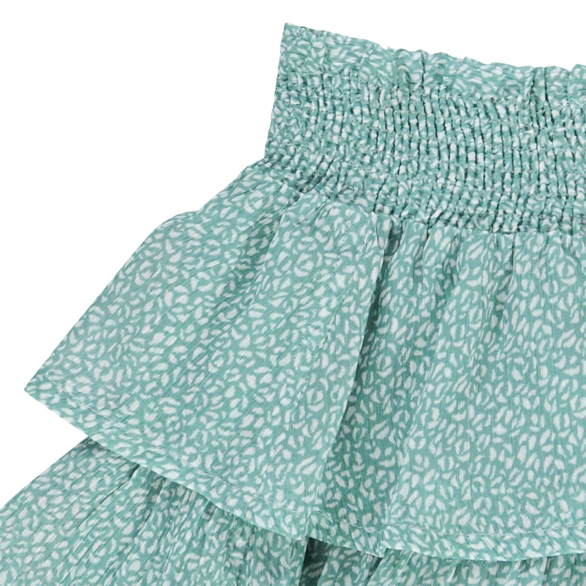 Jupe courte volontée en crépon imprimé pour fille 