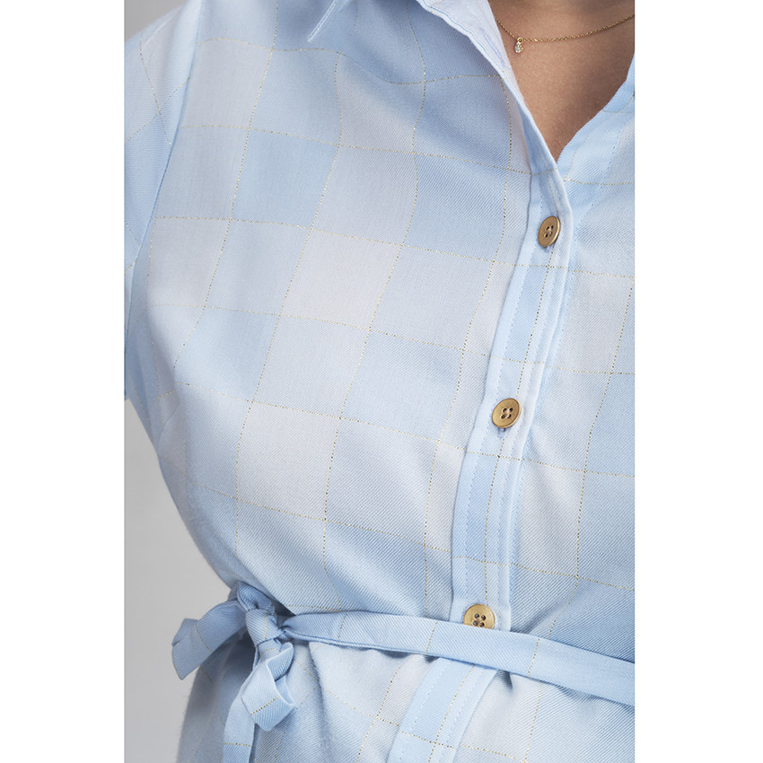 Camisas de manga larga con cuadros y ribetes brillantes 