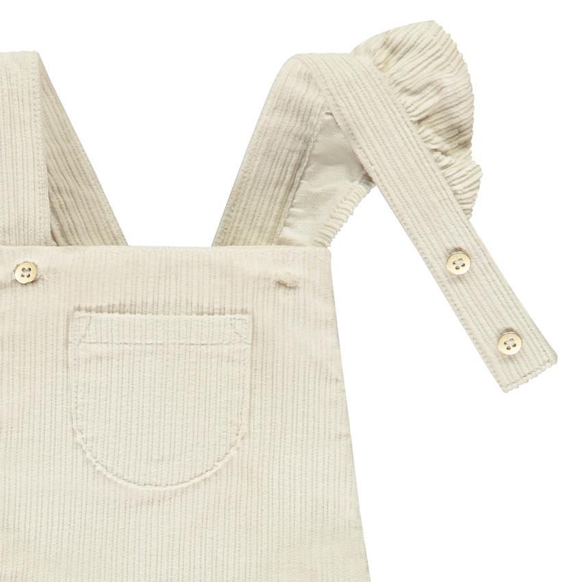 Pelele corto de terciopelo liso para niña 