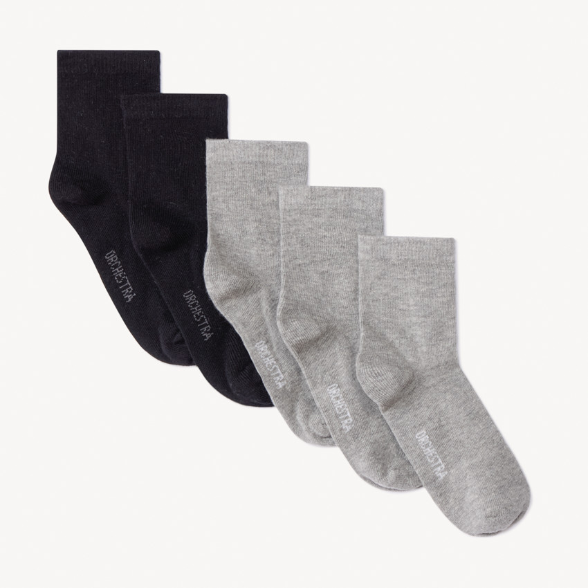 Pack de 5 pares de calcetines lisos para niño 