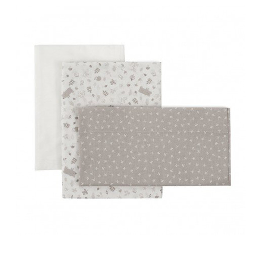 Juego de sábanas 3 piezas para cuna de 60 Abete Beige 