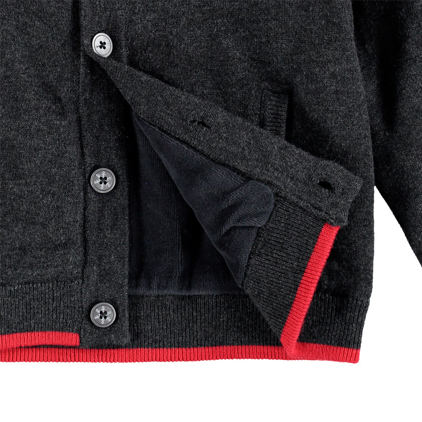 Veste en tricot doublée velours avec cerfs en jacquard  Additional Veste en tricot doublée velours avec cerfs en jacquard