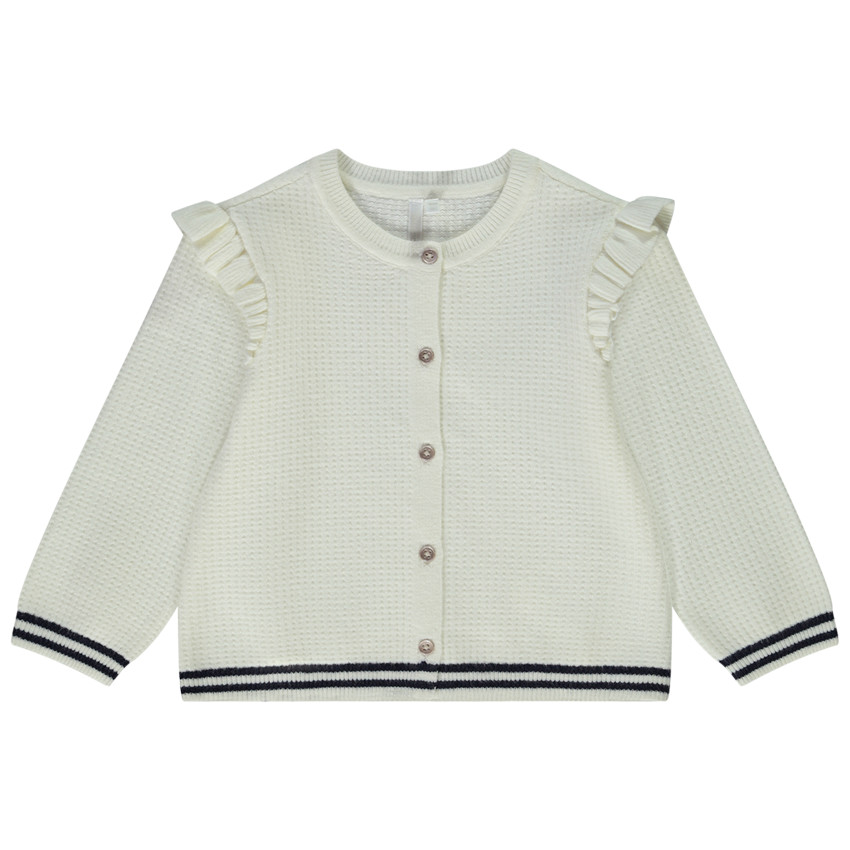 Chaleco de punto fantasía con volantes para bebé niña 