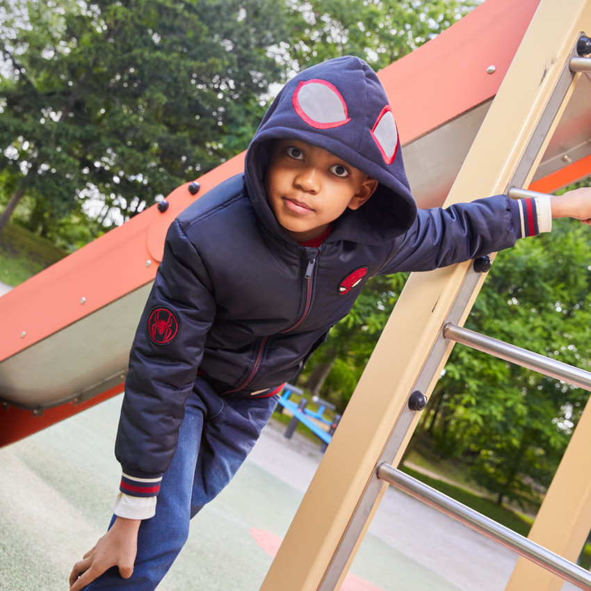 Chaqueta niño estilo teddy con capucha de Spider-Man Marvel 