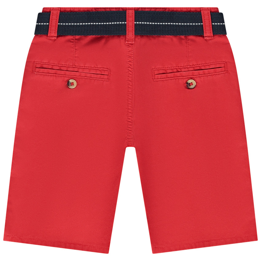 Bermudas de tela con cinturón tejido desmontable para niño 