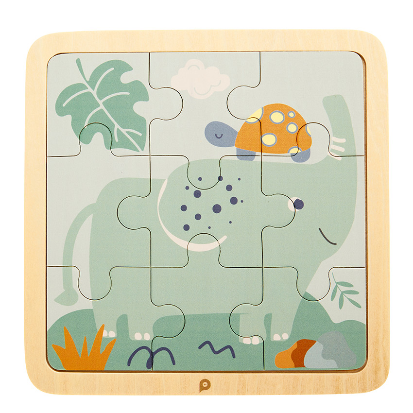 Puzzle 9 piezas de madera Elefante  Additional Puzzle 9 piezas de madera Elefante