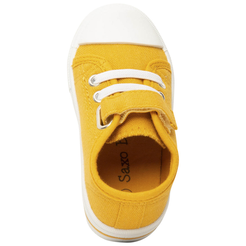 Zapatillas bajas de lona con cordones elásticos y velcro para bebé niño 