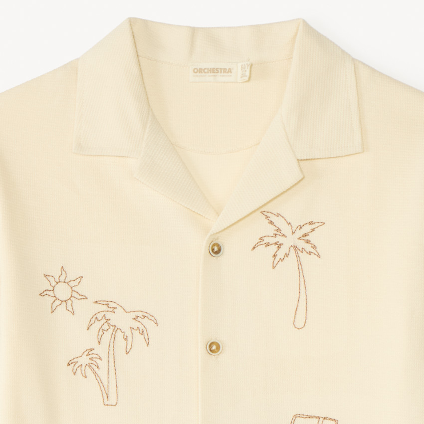 Camisa de manga corta bordada para niño 