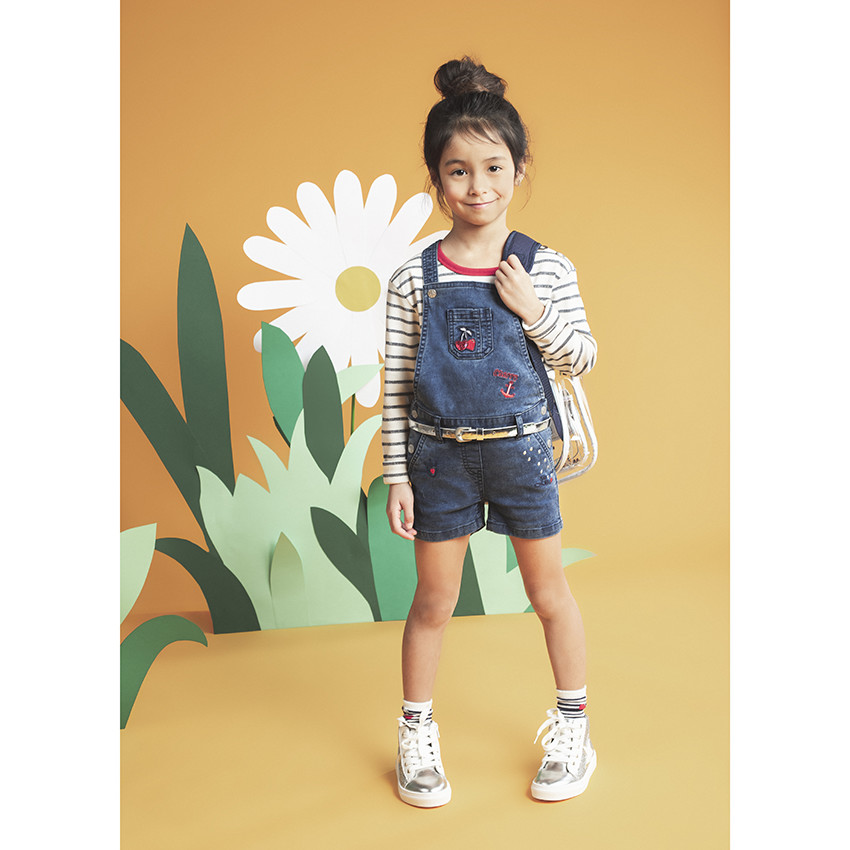 Pack de 2 pares de calcetines a rayas y corazones para niña 