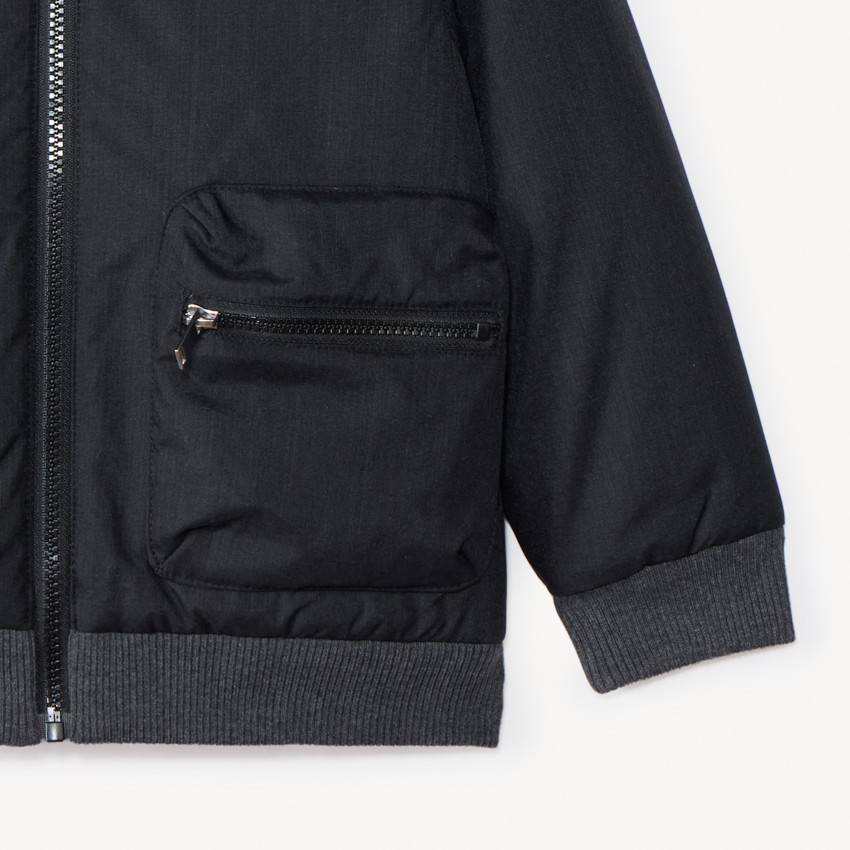 Blouson aviateur bi-matière à capuche pour garçon 