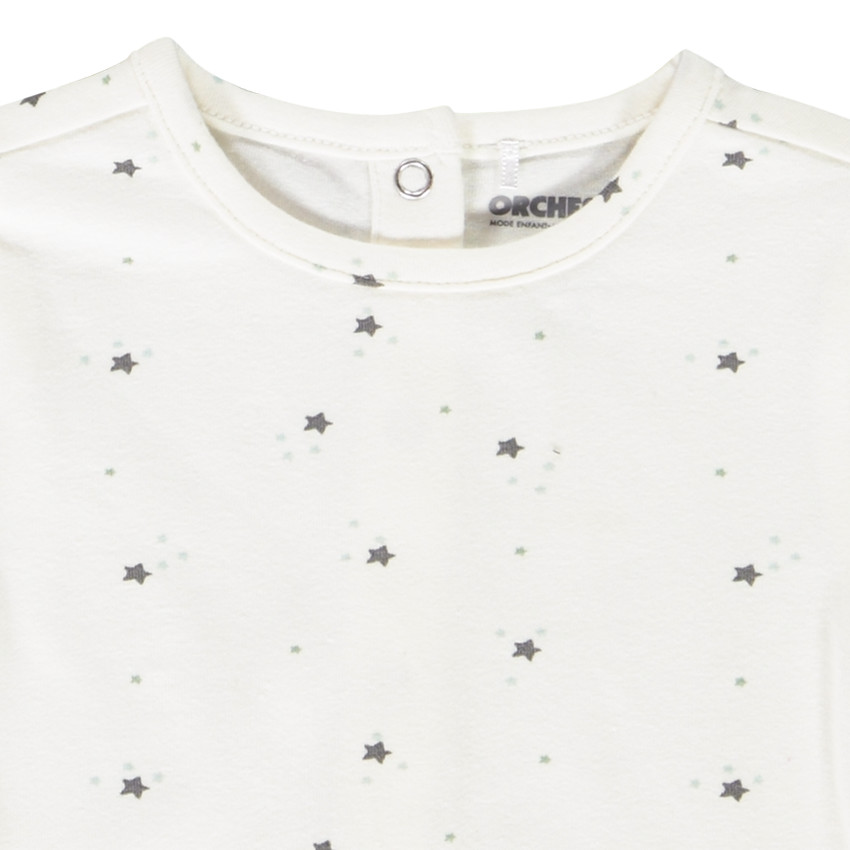Ensemble mixte salopette matelassée + t-shirt imprimé étoiles pour bébé Main Ensemble mixte salopette matelassée + t-shirt imprimé étoiles pour bébé