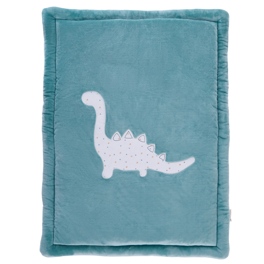 Alfombra de parque bicolor 70 x 95 cm con estampado de dinosaurios 