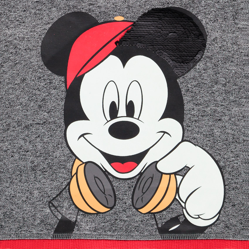 Sweat en molleton à capuche print Mickey Disney et sequins Main Sweat en molleton à capuche print Mickey Disney et sequins