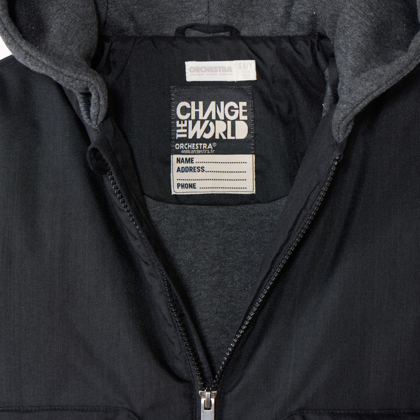 Blouson aviateur bi-matière à capuche pour garçon 