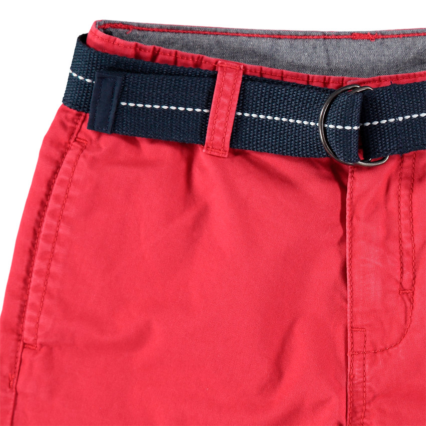 Bermudas lisas de tela y cinturón desmontable Main Bermudas lisas de tela y cinturón desmontable