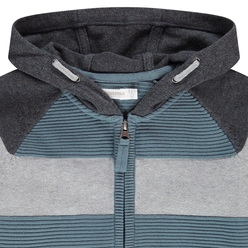 Gilet en maille ottoman color block pour garçon Main Gilet en maille ottoman color block pour garçon